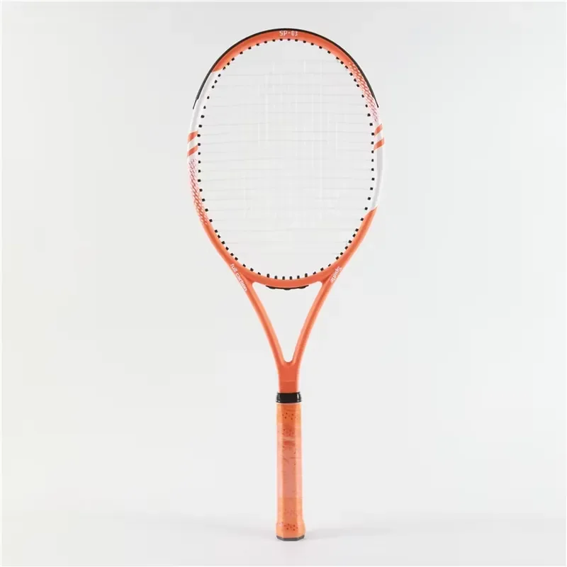 Professional Full Carbon Mesh Nylon Tennis Racket with Wooden Grip for Intermediate Advanced Players Single Rebound Trainer