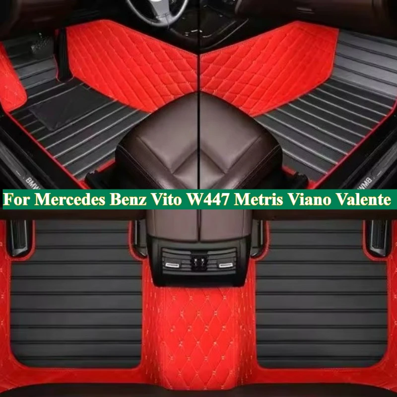 

Автомобильные коврики на заказ для Mercedes Benz Vito W447 Metris Viano Valente 2010-2025 7/8/9 мест, интерьерные автомобильные коврики, багажник
