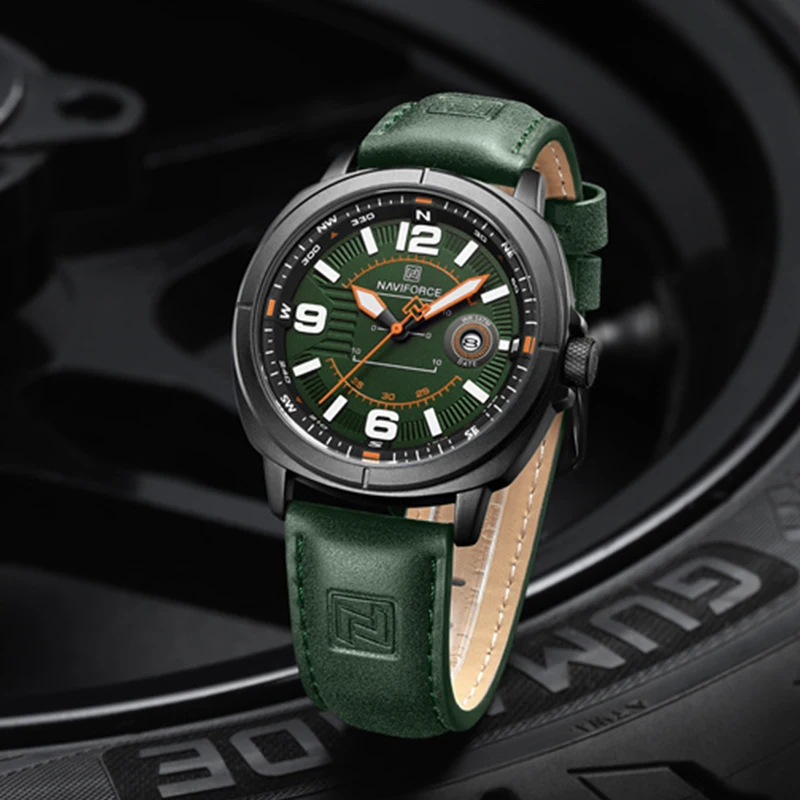Men's Casual Quartz Watch, Waterproof Leather Strap