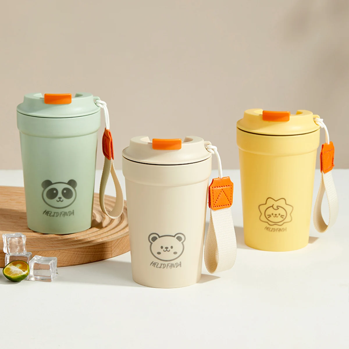 WORTHBUY Office Coffee Mug Plastic Coffee Cup Camping Portable Direct Drinking Cup With Rope Leak Proof Juice Tea Milk Water Mug