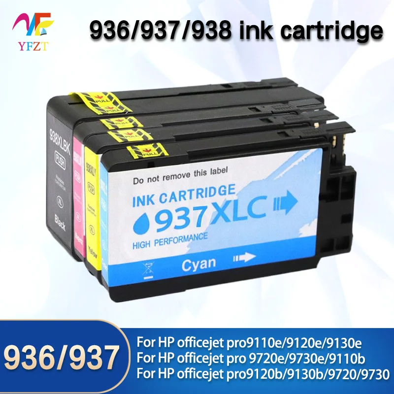 Cartucho de Tinta para HP 937 936 938 937e 938e 936xl, Compatible con HP Officejet Pro 9110b 9120b 9130b 9720 9730 9110e 9120e 9130e 9720e 9730e