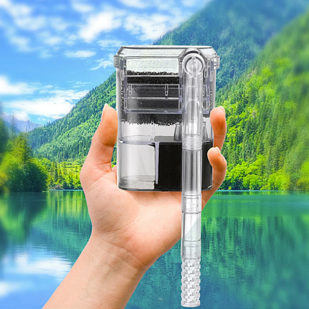 Fish Tank Suspended Filter Mini Filter Adjustable Water Flow Hang Up Filter Water Pump USB Plug In Aquarium Accessories