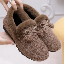 New Women's Flat Shoes Comfortable Slip on Fashion Female Casual Loafers Women Fur Shoe Lightweight Pea Shoes Comfort Sapatos