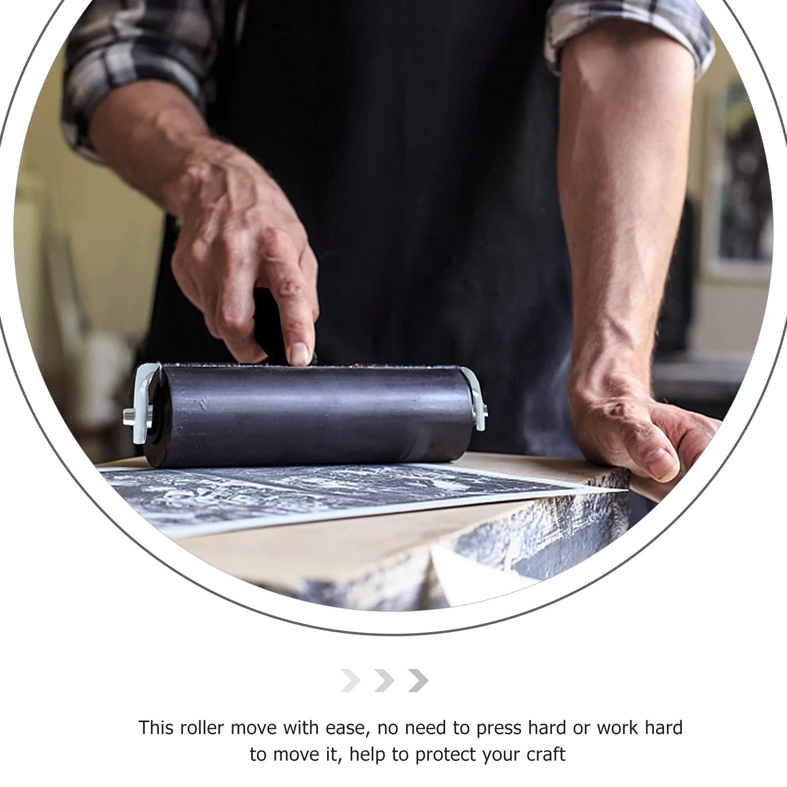 

Premium Rubber Roller For Printmaking Ink Applicator Craft Tool Sturdy Handle Durable Frame Even Ink Distribution For