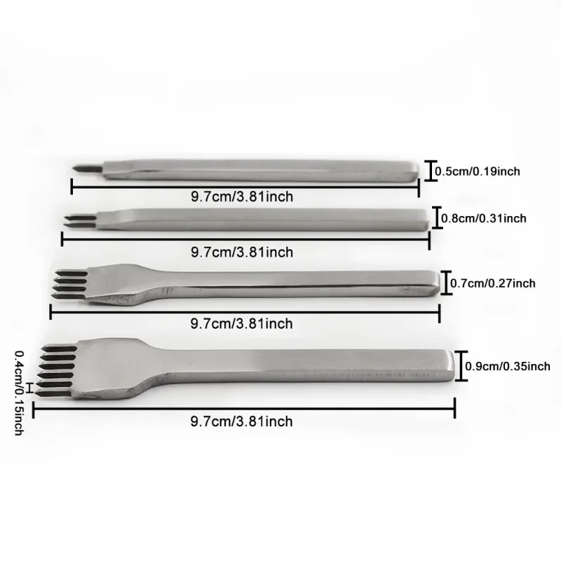 3/4/5MM Spacing Punch Tool For Leather Hole Punches Tool Lacing Stitching Sewing DIY Leather Craft Tools 1/2/4/6 Prong Modern