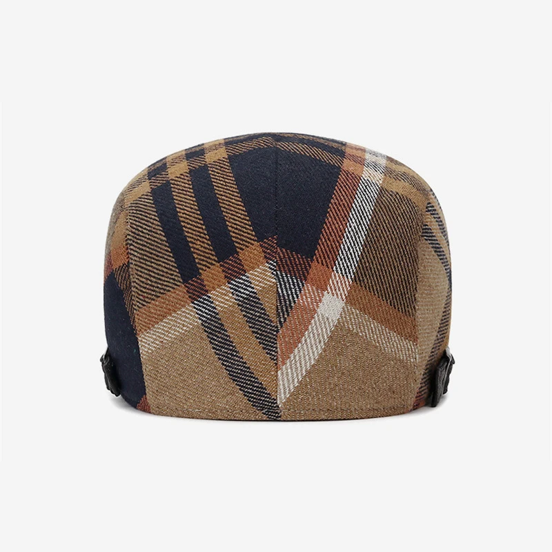 2023 New Men Beret Cap Autmn Winter British Vintage Newsboy Hats For Women Painter Peaked Caps Fashion Casual Plaid Boina Hombre