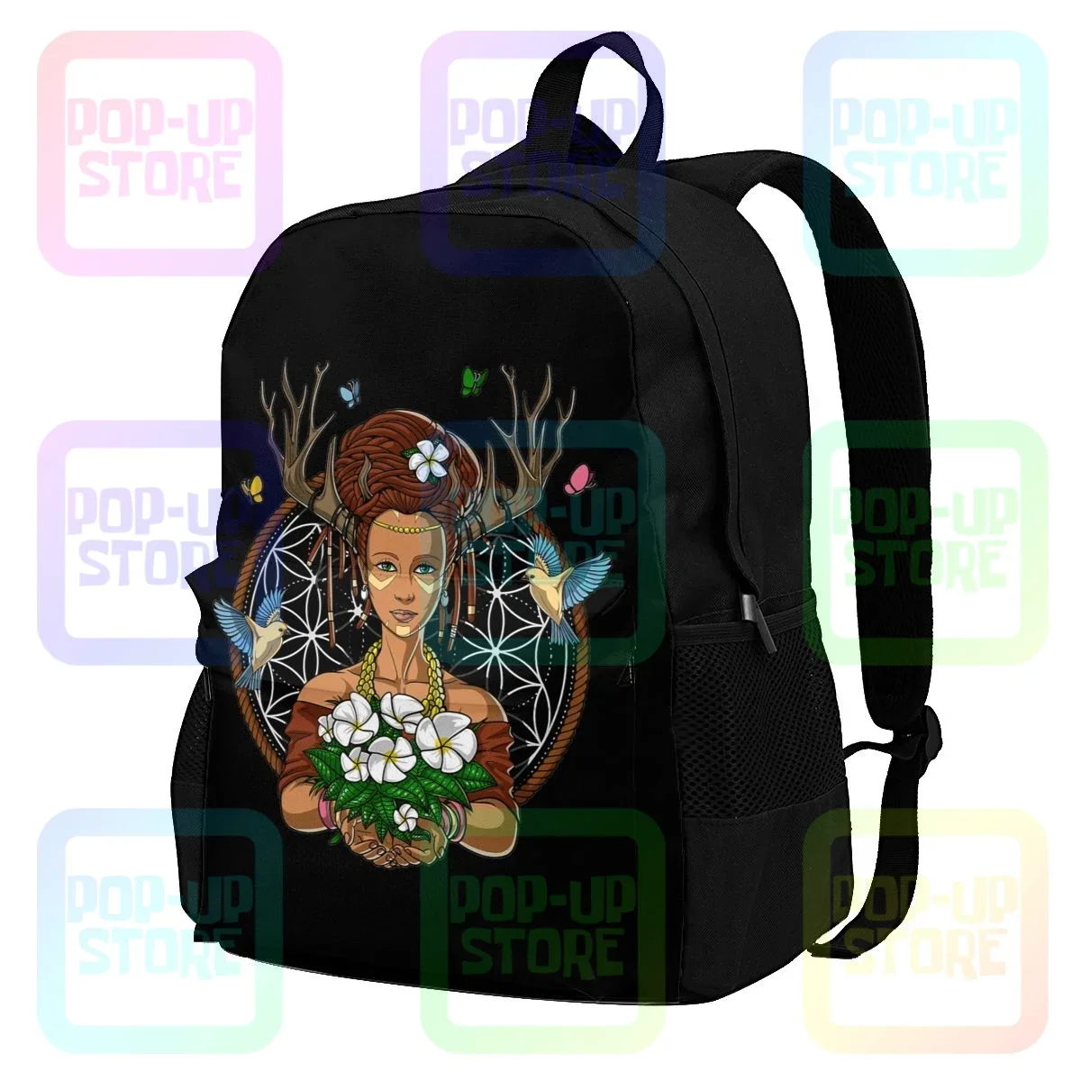 Ayahuasca Shaman Hippie Psychedelic Dmt Fantasy Forest Witch Large Capacity Backpack Foldable Sports Style