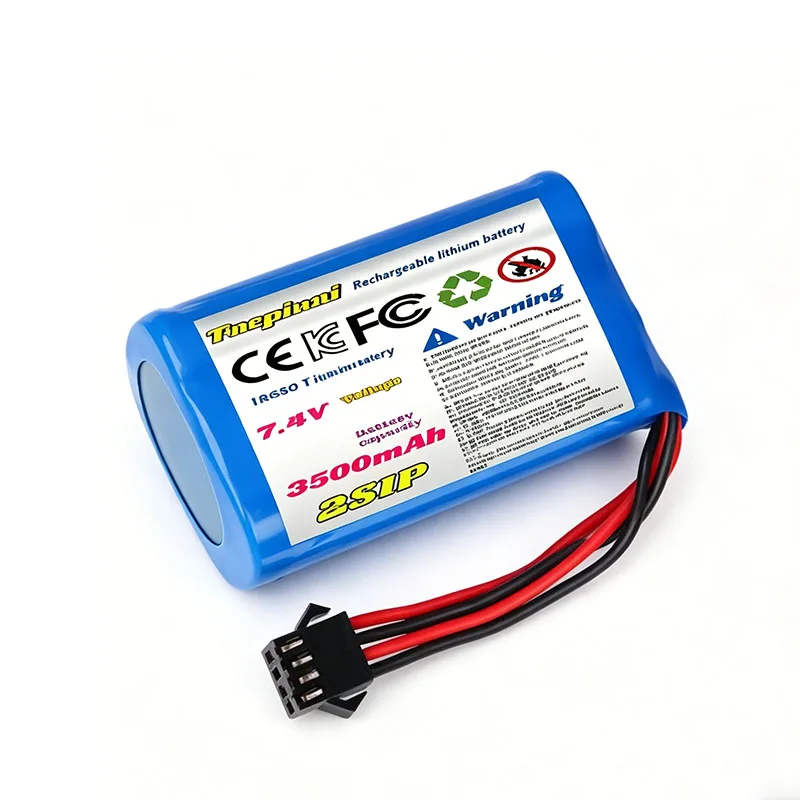 2S1P 7.4V 3500mAh 18650 Lithium Battery JST/T/SM2P/SM3P/SM4P/XT30/XH2.54 Socket, Electric Remote Control Boat, Toy Racing Car