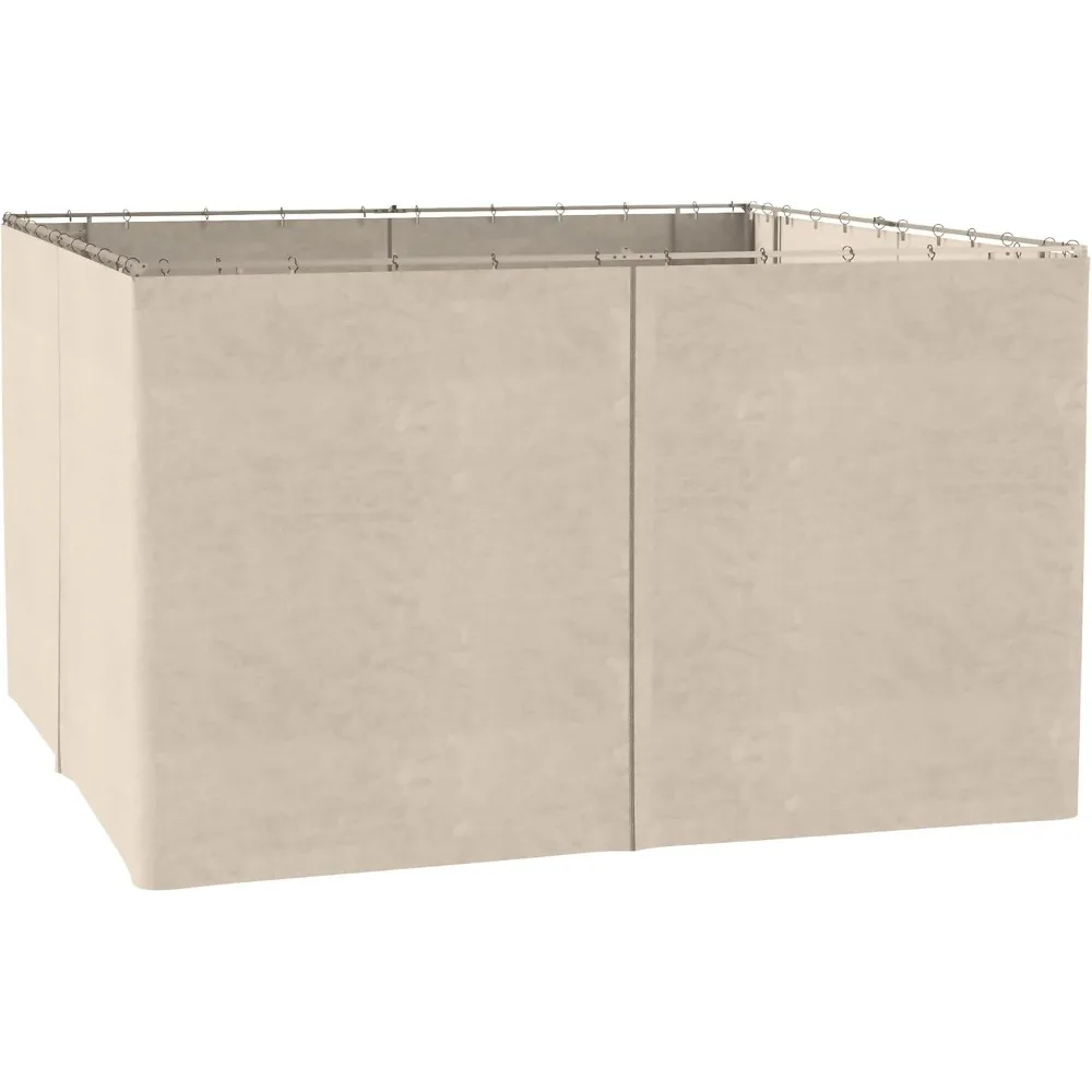 

10' x 13' Universal Gazebo Sidewall Set with Panels, Hooks and C-Rings Included for Pergolas and Cabanas, Beige