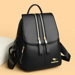 High Quality Leather Backpack Women Large Capacity Backpack Purses Female Vintage Bag School Bags Travel Bagpack Ladies Bookbag