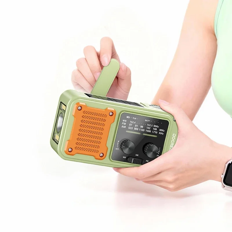 

Универсальное аварийное радио с 3 режимами зарядки, прогнозом погоды NOAA, сигнализацией SOS и светодиодным фонариком для кемпинга и чрезвычайных ситуаций