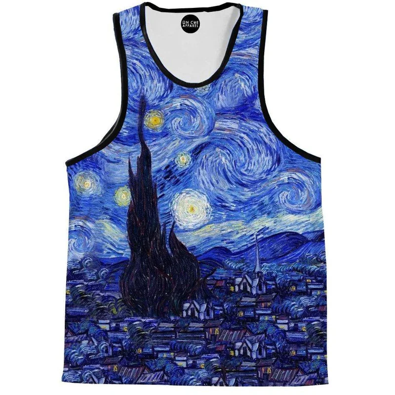 Flamingos Starry Night 3d Print Tank Tops Men Women Fashion Floral Shirts Y2k Tops Graphs T-shirts Cool Hawaii Beach Vest Tees