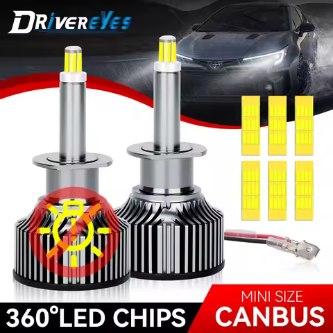 3D 360 H7 H11 H3 LED Headlights High Power Canbus Led H1 HB3 9005 6500K White H8 HB4 9006 H9 9012 HIR2 Turbo Car Light Fog Lamps