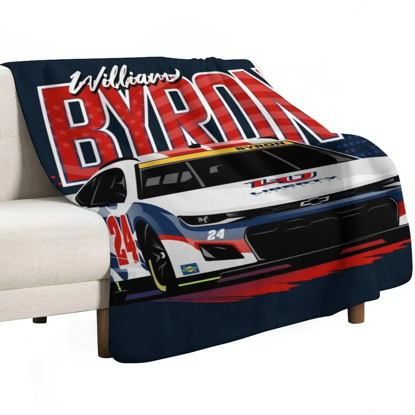 William Byron 2022 Nascar Playoffs Throw Blanket Soft Big Plaid on the sofa Blankets For Bed bed plaid Luxury St Blankets