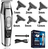 Kemei Professional Hair Clipper Beard Trimmer for Men Adjustable Speed LED Digital Carving Clippers Electric Razor KM-5027