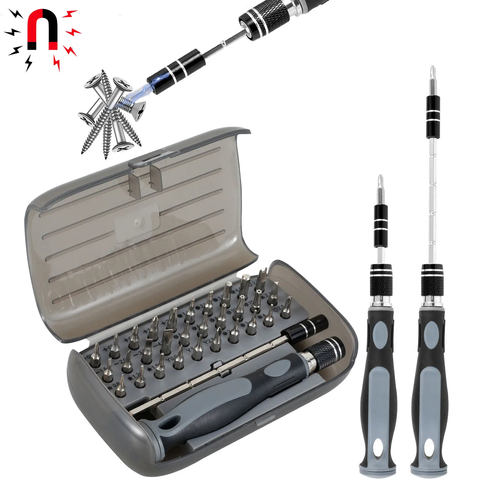 

32Pcs Screwdriver Set Magnetic Screwdriver Repair Kit Portable Precision Screwdriver Bits Set with Handle and Extension Rod