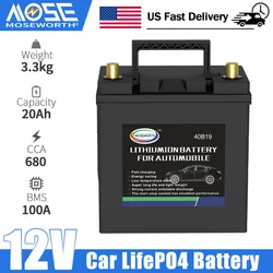 40B19 Car Battery 12.8V 20Ah CCA680 Car Starting Lifepo4 Battery Lithium Iron Phosphate Maintenance Free For Starting Automobile