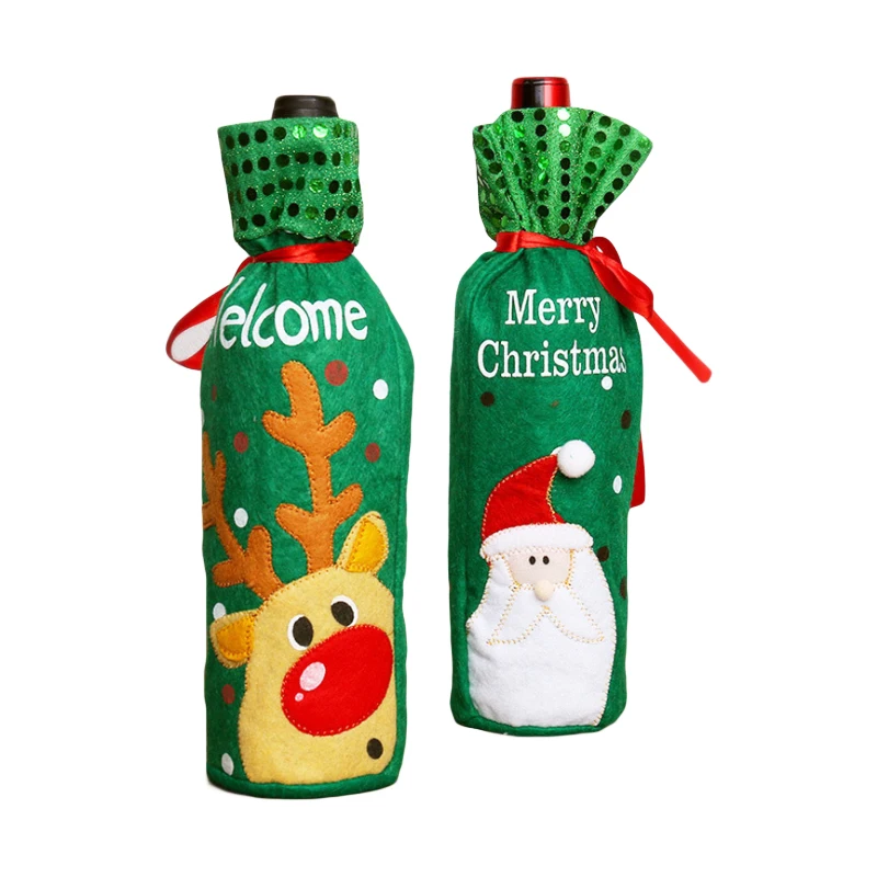 Christmas Decoration Red Wine Bottle Cover set Products Gifts Home Xmas Decor Supplies party gift