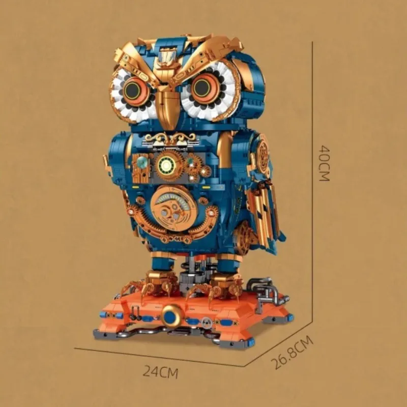 Mechanische Steampunk-Eule Bausteine - 3210 Teile Filigranes Zahnrad-Design Eulen-Modellbausatz für Erwachsene und Kinder zur Ausstellung & Sammlung