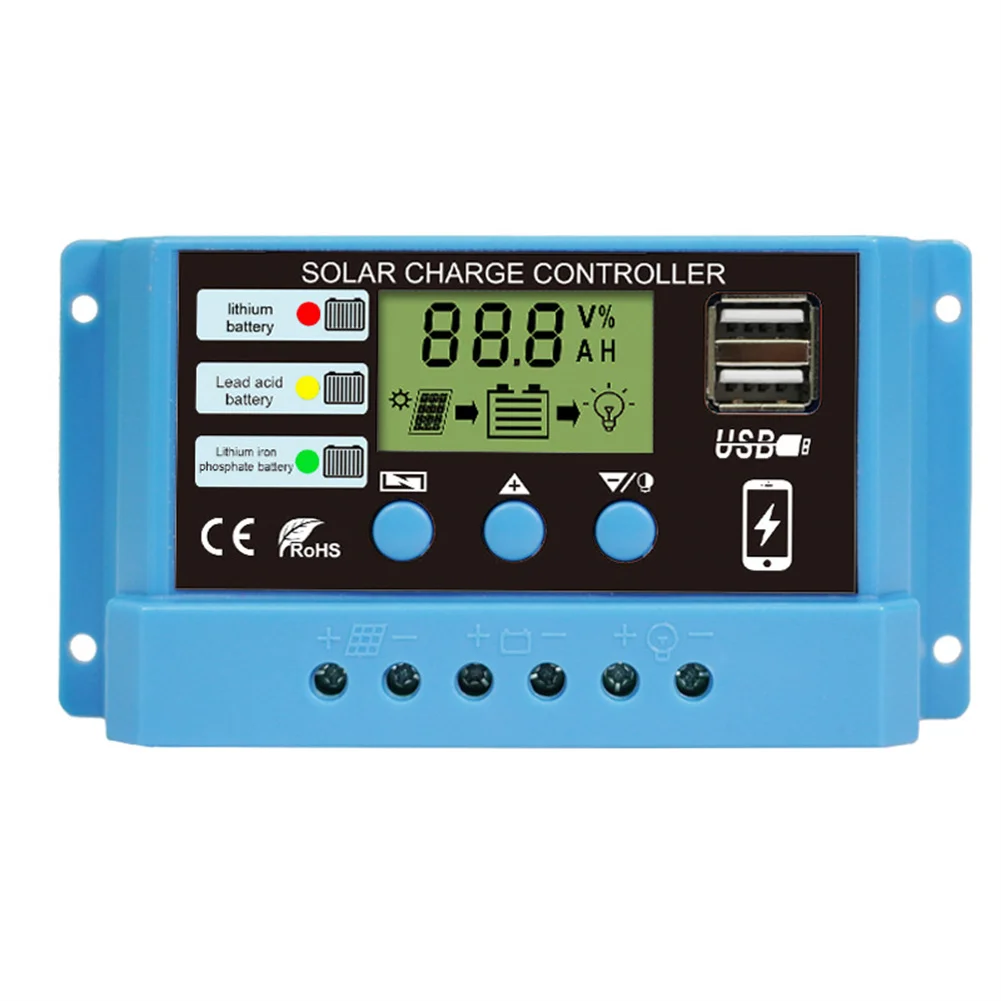 New 10A 20A 30A 12V 24V MPPT Solar Charge Controller 50VDC PV Regulator Colorful Screen For Lithium Lifepo4 GEL Lead Acid