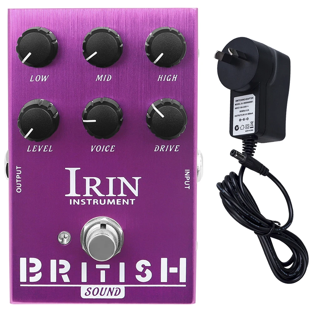 

IRIN BRITISH Sound Guitar Effects Pedal Overdrive Amplifier Simulator with US/UK/AU/EU Plug Overdrive Amplifier Simulator