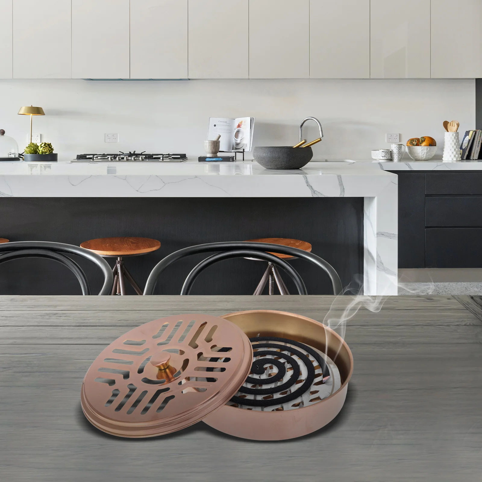 البعوض البخور لوحة حامل الفولاذ المقاوم للصدأ غطاء مجوف مقاومة للحريق المضادة للحرق الموقد للمنزل غرفة نوم فناء صندوق البخور