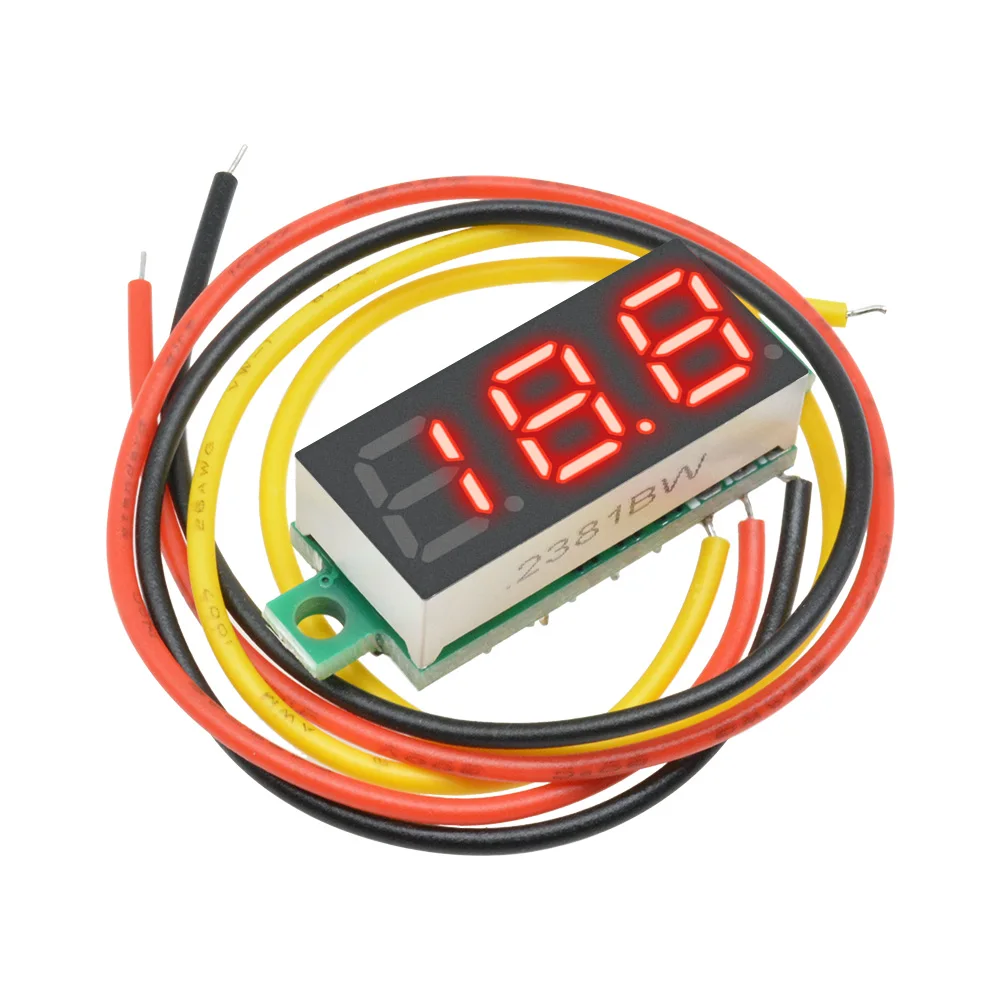 5PCS 0.28 inch 3-wire LED Digital Voltmeter DC0-100V Car Mobile Power Voltage Tester Red Green Blue Yellow White