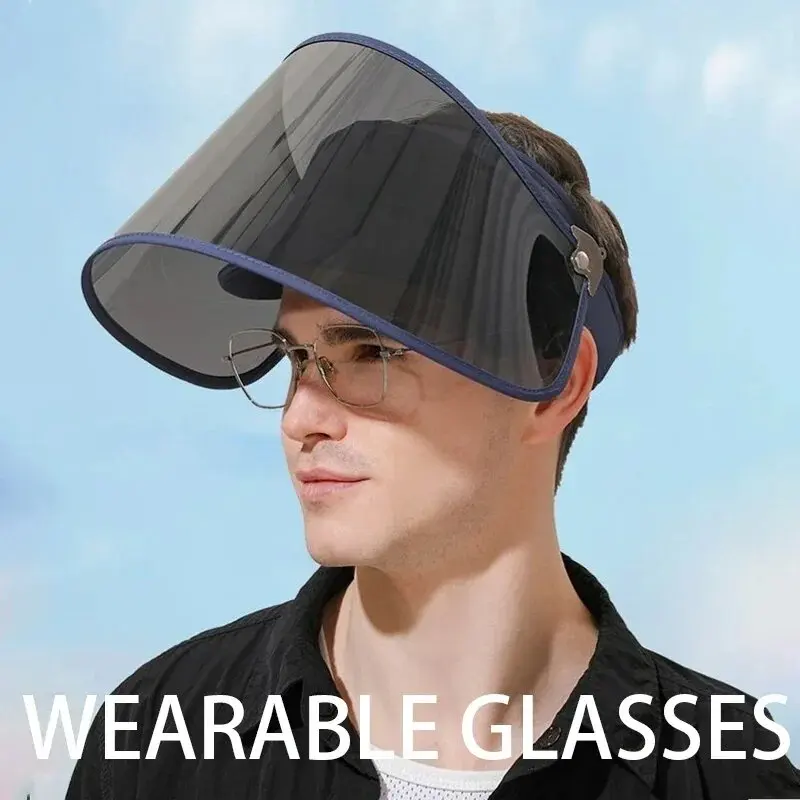 

Summer Blue Sun Hat Multifunctional Sunshade Can Be Rotated To Adjust The Beach Golf Face Protection Anti-ultraviolet Beach Hat