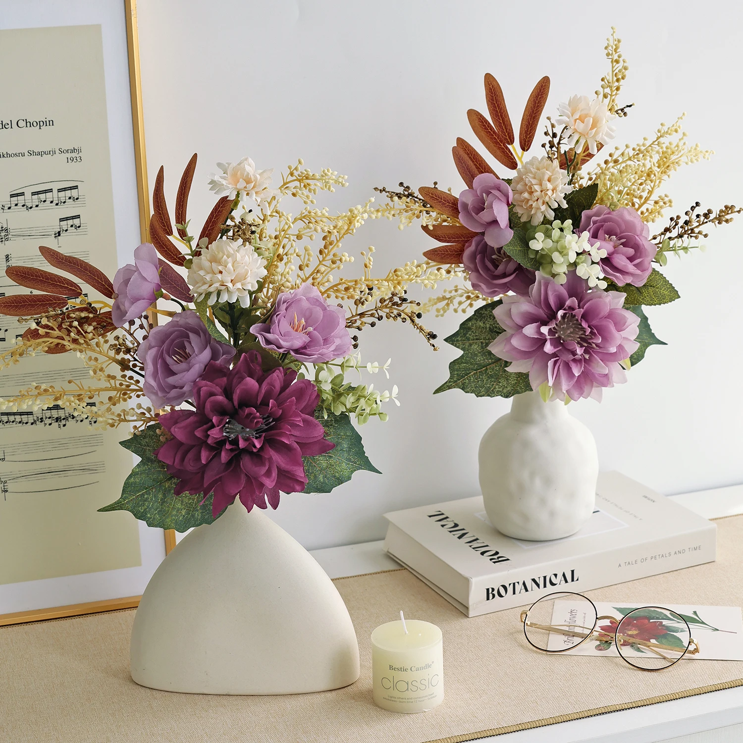 Künstliche Blumen, Seiden-Dahlie, Kamelie, Kugel-Chrysanthemen, für Zuhause, Zimmer, Tisch, Hochzeitskranz, künstliche Pflanzen, Vasen-Dekoration, Garten, DIY-Geschenke – Detail 7