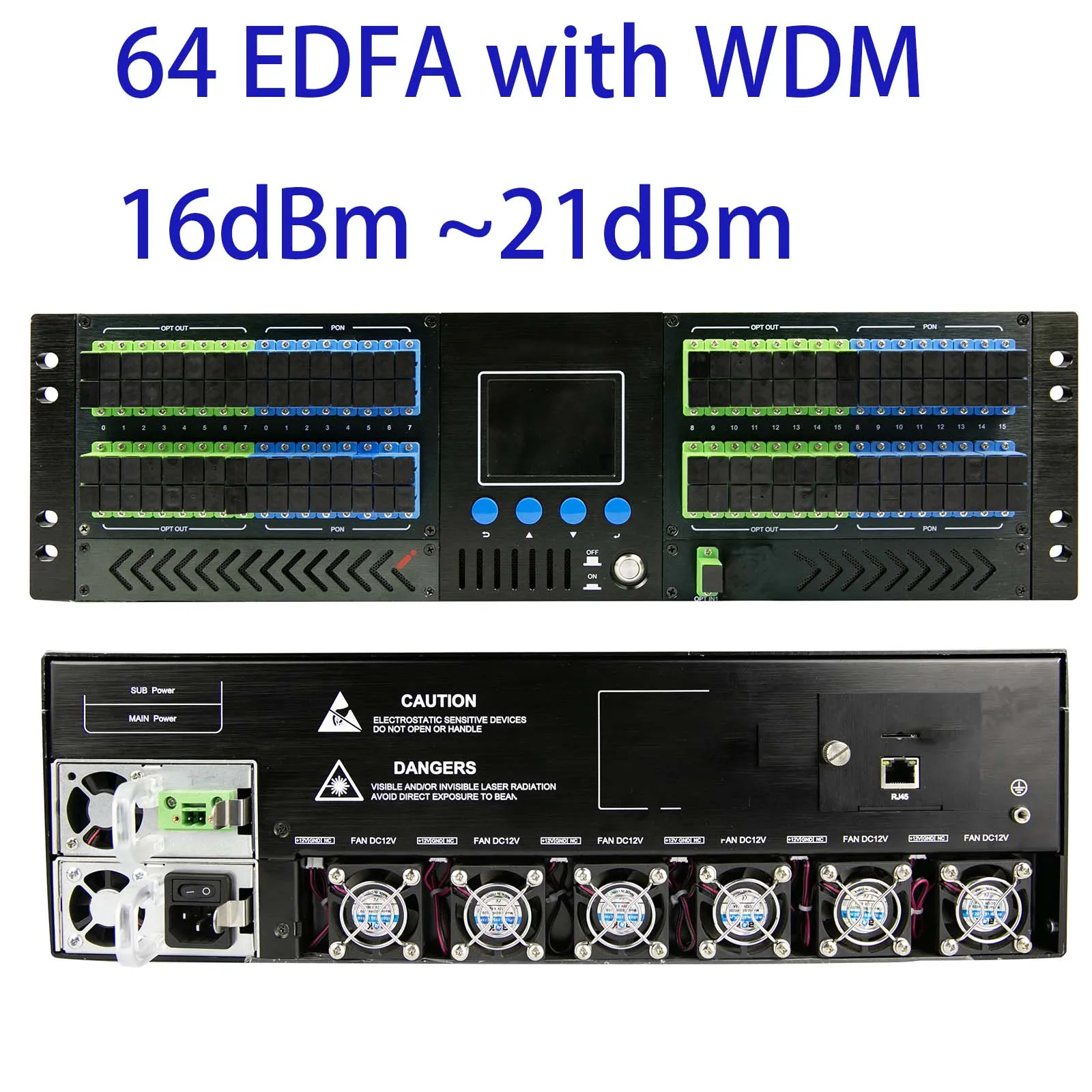 

free shipping 64x21dBm EDFA with WDM 1550nm Optical Fiber Amplifier Cable Erbium-Doped Fiber Amplifier (EDFA)