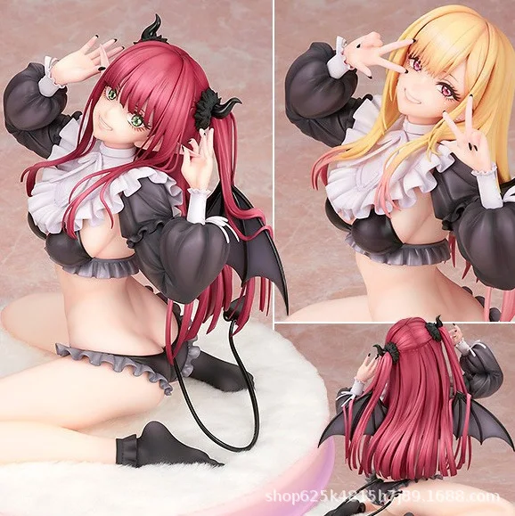 GW Anime-Figur Kitagawa Marin Devil Liz My Dress Up Darling Doppelkopf-Skulptur Sammlermodell Computergehäuse Desktop-Dekoration