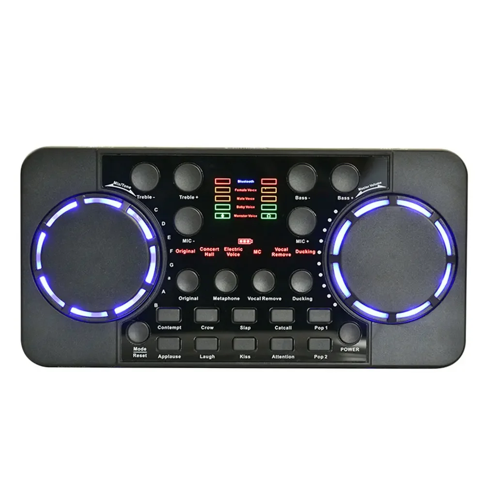 Звуковая карта V300 PRO, 10 звуковых эффектов, Bluetooth-совместимость, шумоподавление, миксеры, гарнитура, микрофон, голосовое управление для телефона, ПК