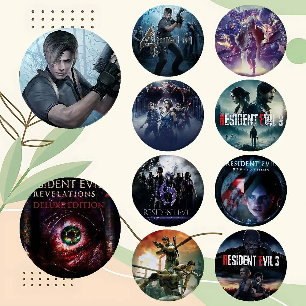 Game R-Residents E-Evil Brooches Stylish Ornament Pins Exquisite Round Badge Bag Accessories Jewelry Gifts
