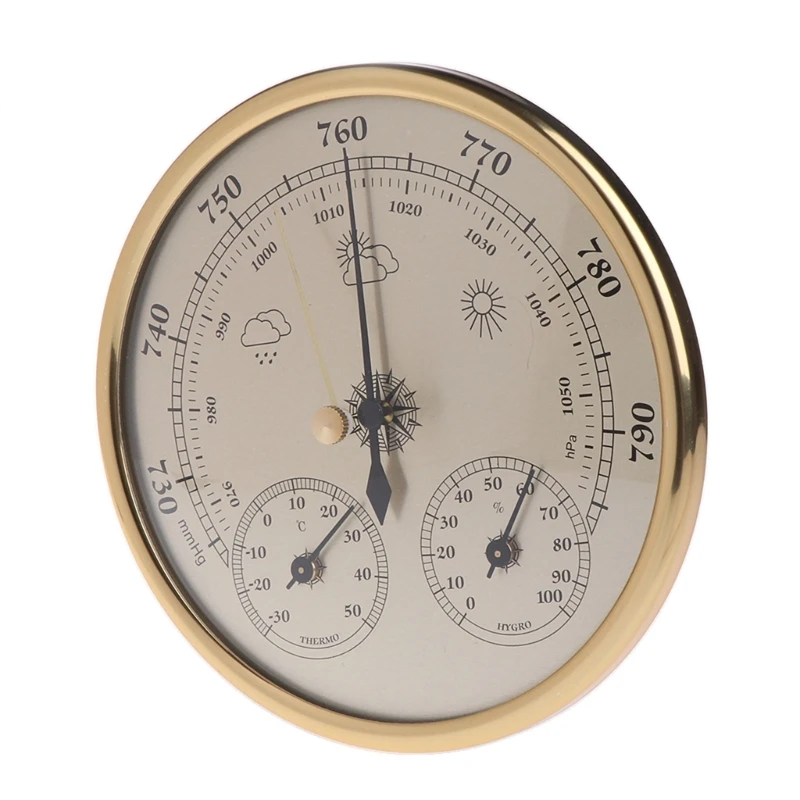 3 In 1 Wall Mounted Household Barometer Thermometer Hygrometer Hanging Pressure Gauge Air Weather Instrument