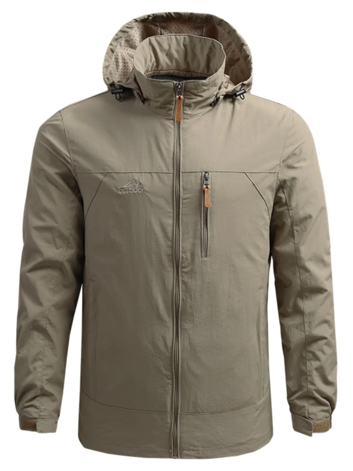 

Outdoor Hiking Jaet Windproof Polyester Youth Faion Long Sve Hooded Zipper Closure Multi-ket Loose Fit Sports