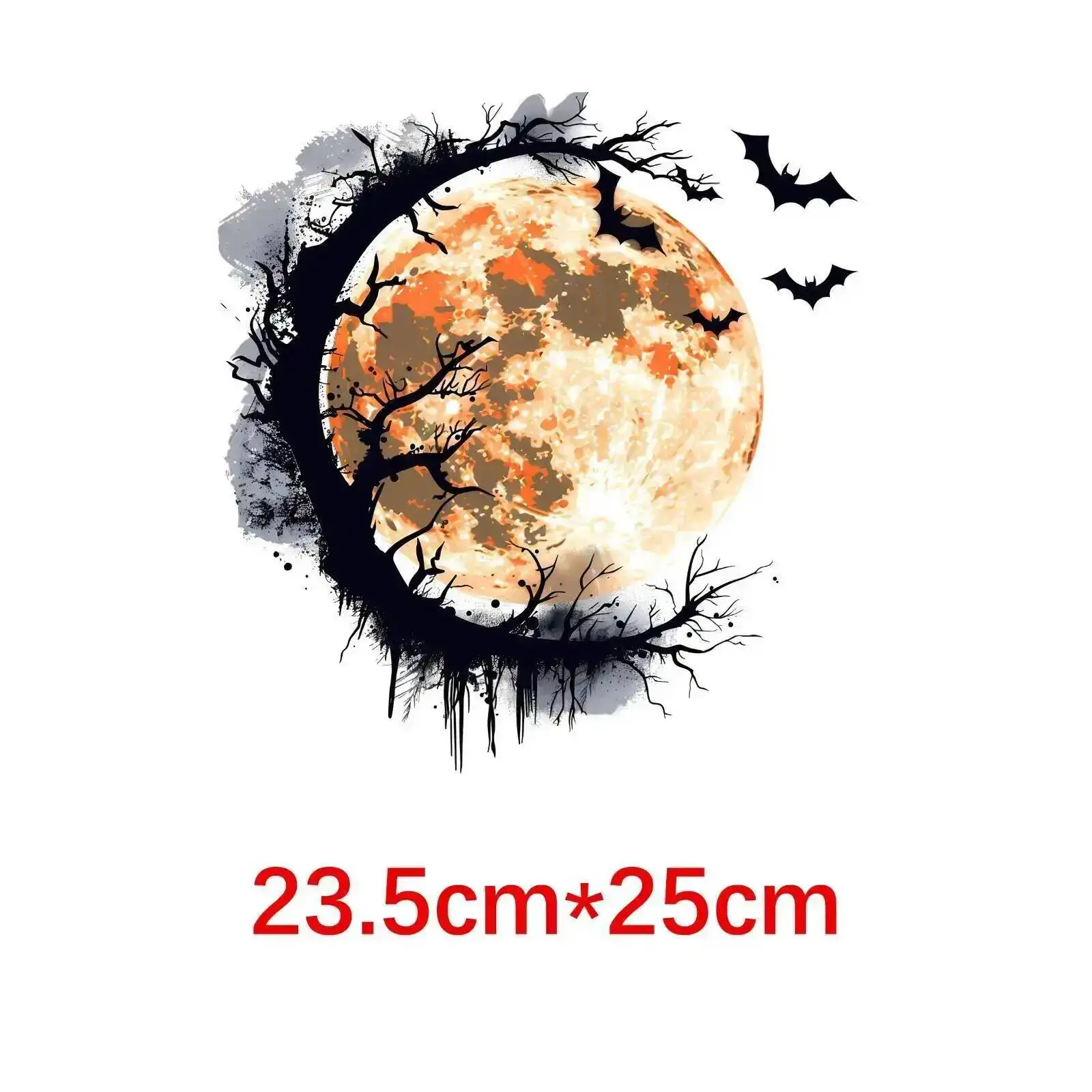 25cm Punk Style Mysterious Night Moon Iron On Heat Transfer Stickers For Ironing Transfers For Clothing Diy Clothes Appliques