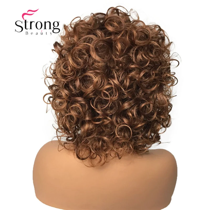 StrongBeauty Shotr Curly Natural Fluffy Hairstyles Hair Capless Wigs Women\'s Synthetic Hair Wig