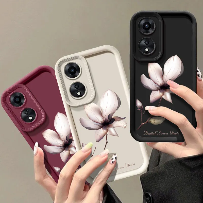 Pretty Flower Fashine Case For OPPO A3X A17 A38 A54 A55 A57 A58 A60 A73 A74 A76 A78 A94 A98 5G Shockproof Soft Cover Coque Shell