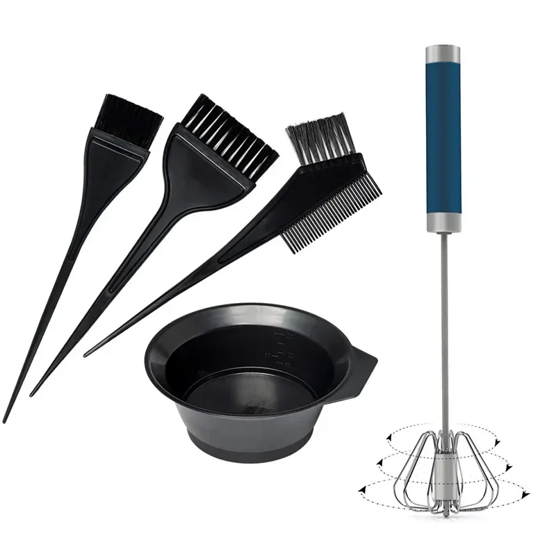 

5Pcs/Set Black Hair Dyeing Accessories Kit Hair Coloring Dye Comb Stirring Brush Plastic Color Mixing Bowl DIY Hair Styling Tool