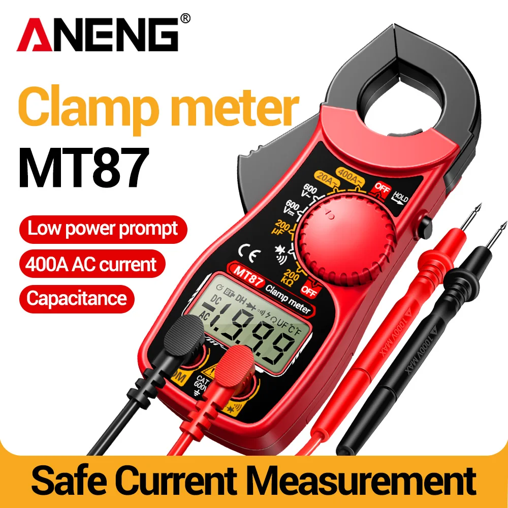 

1.45 Inch large jaw Voltage Digital Clamp Meter Multimeter Tester ANENG MT87 Current NCV Ohm Diode High Precision Detector Tools