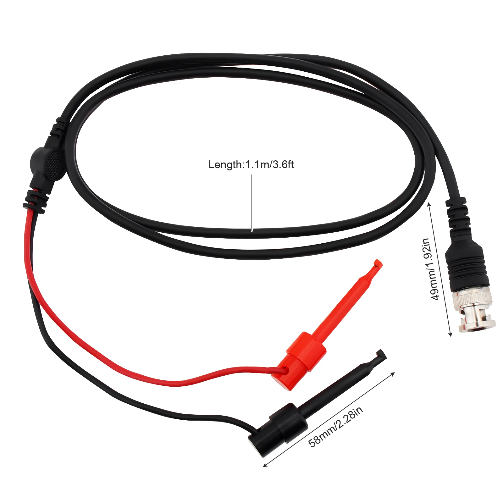 Enchufe macho BNC Q9 a gancho de prueba Dual, sonda de prueba, Cable Coaxial, línea para osciloscopio, instrumentos de medida, 2 piezas