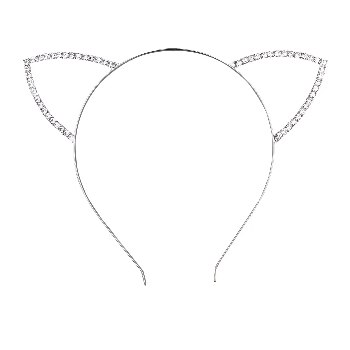 

2Pcs Crystal Headwear Cat Ear Hoop Hoop Lightweight Elastic Kids Party Cat Ear Hair Band Crystal Hair Bands Gift
