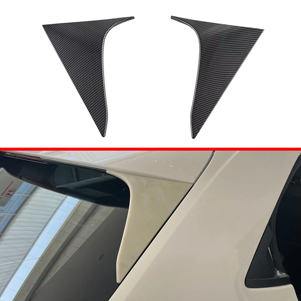 Car Carbon Fiber Rear Window Side Spoiler Canards Splitter for Honda HRV HR-V 2022 2023 Triangle Windshield Trim