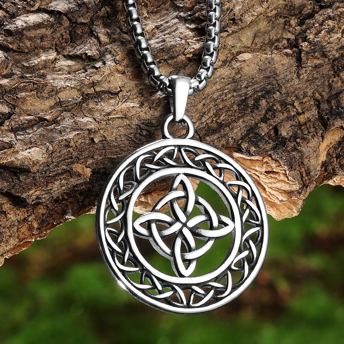 Hollow Viking Celtic Knot Men Necklaces Pendant Stainless Steel Jewelry For Male Women Punk Hip Hop Accessories Gifts Wholesale