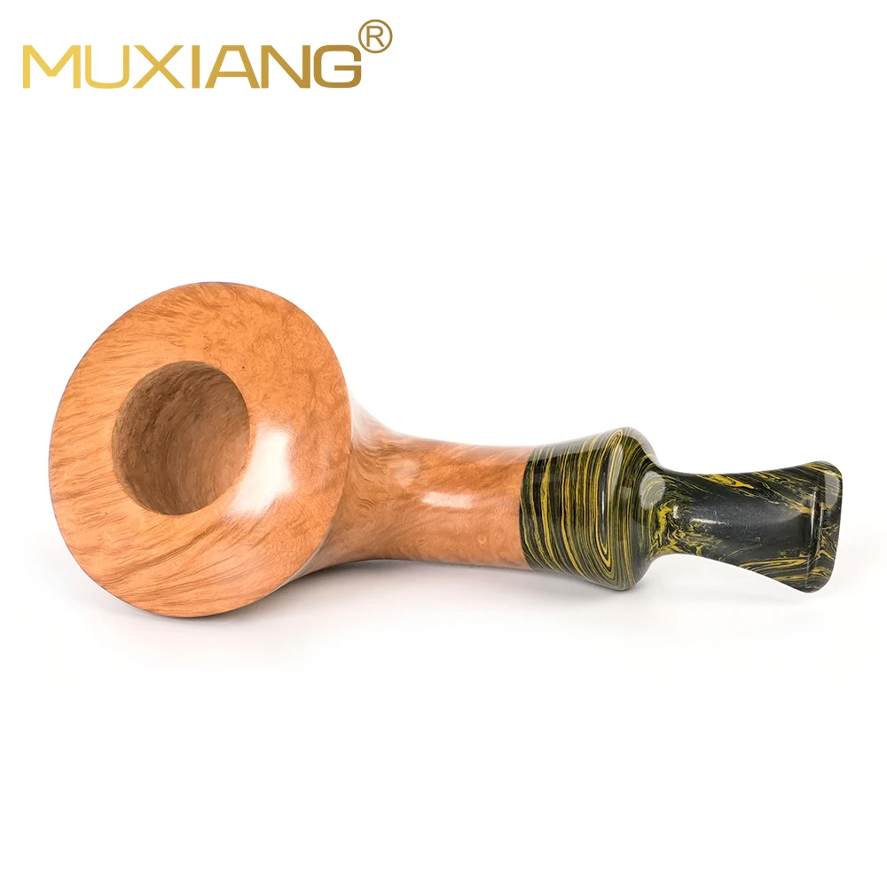 MUXIANG Briar Tobacco Pipe Short Warm Snuff Pipe Cumberland Pipe Mouth 3mm Pipe Channel Father's Day Gift wood pipe