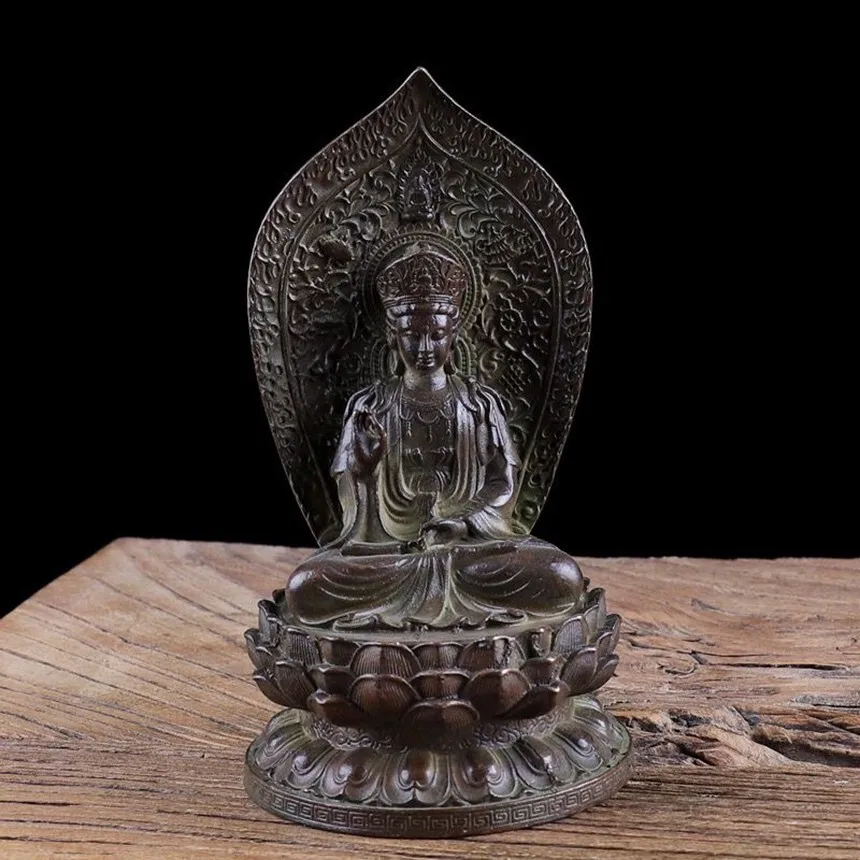 

Бронзовая статуя Будды, антикварная коллекция украшений для дома