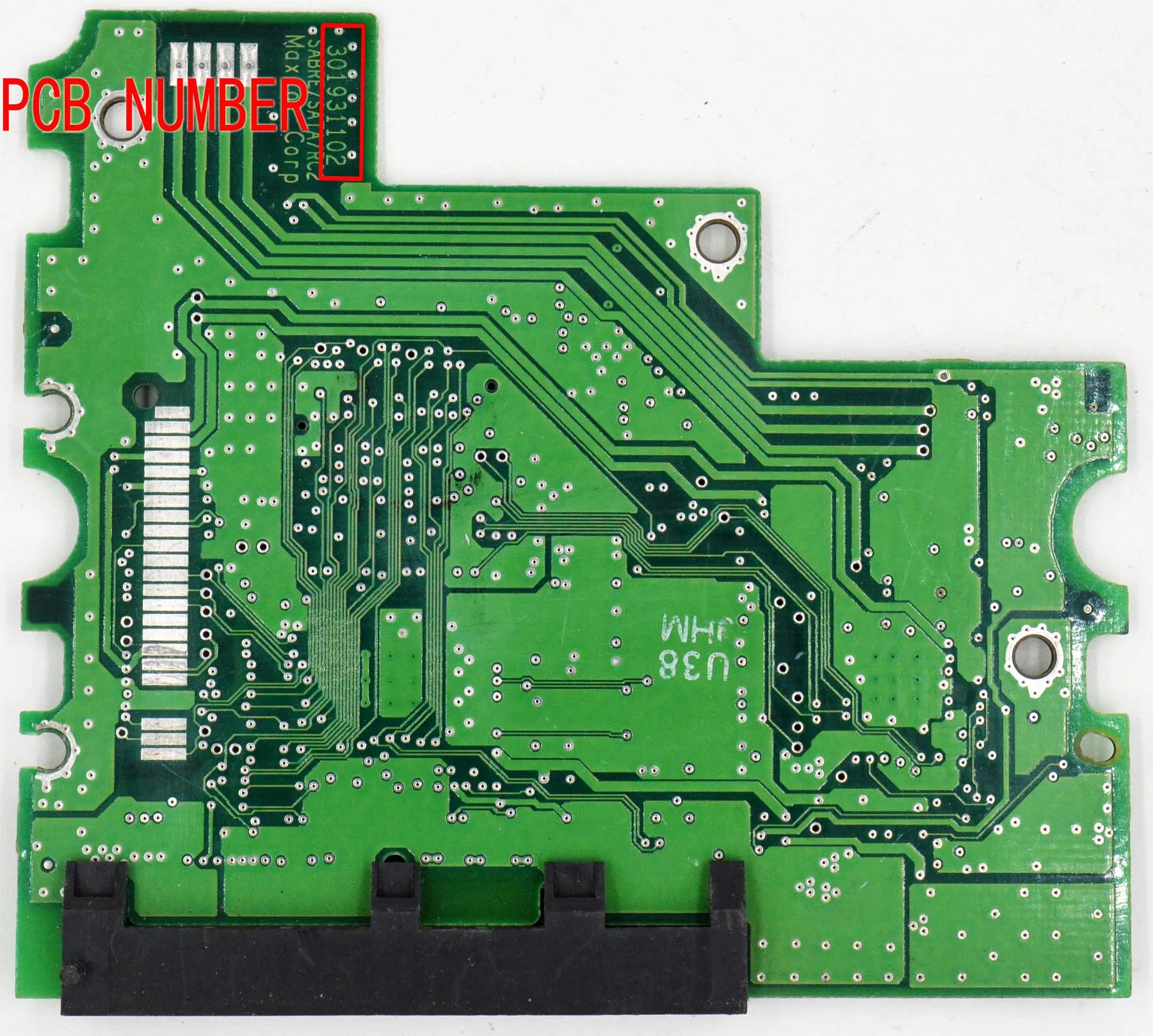 Maxtor Desktop SATA Hard disk circuit board BOARD NUMBER:  301931102 / MAIN CONTROLLER IC : 040118900