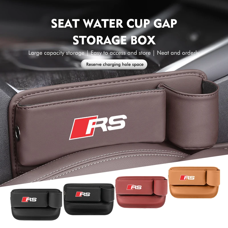 Car Seat Gap Storage Box Console Filler Stowing Tidying Case For Audi Q7 Q3 Q5 R8 TT S5 S6 RS Sline Quattro A4 A5 Q5 A6