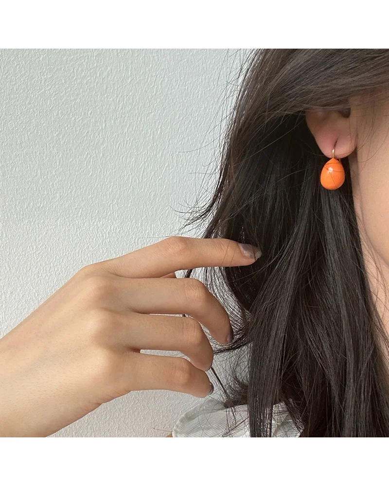 MM Colorful Enamel Water Drop Earrings Summer Y2K Stainless Steel Fashion Sweet Multiple Color Waterproof Jewelry Wholesale