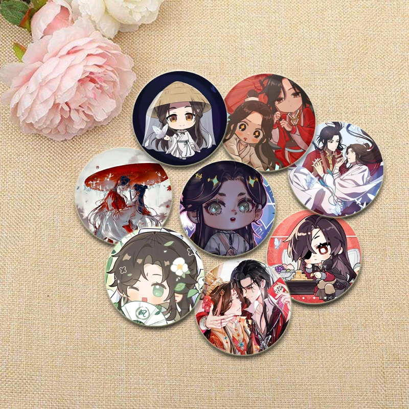 BL Anime Heaven Official\'s Blessing HD Print Pins Cute Q-version Cartoon Brooches Hua Cheng Xie Lian Badge Backpack Accessories